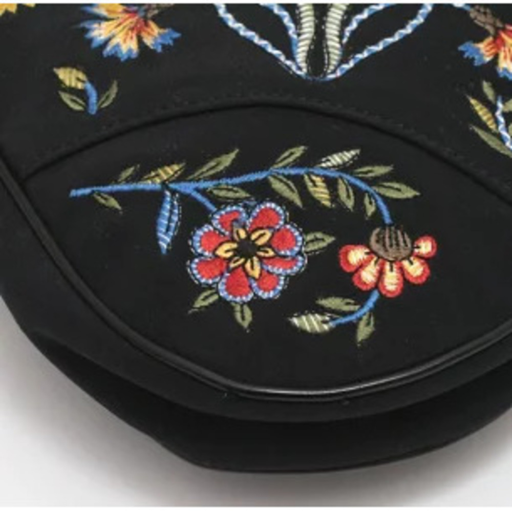 Christian Dior embroidered saddle bag accessory handbag black multicolor - Picture 3 of 6